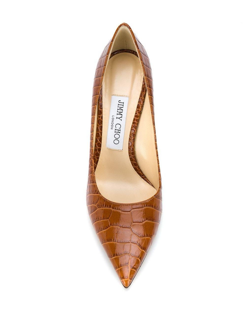 Like new Jimmy Choo Brown Love Crocodile Embossed Heeled Pumps $895 37 - Picture 4 of 13